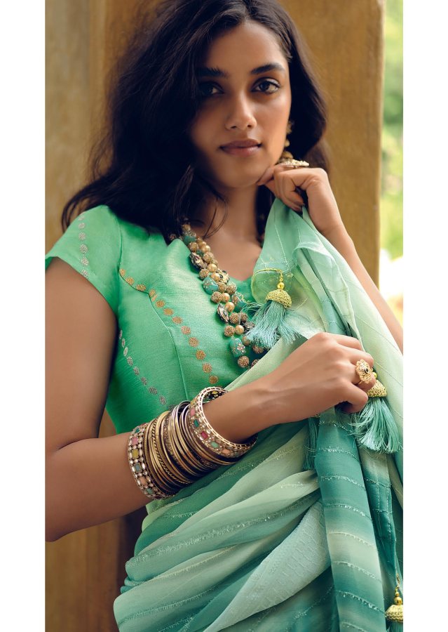 Kashvi Ananya Printed Georgette Fancy Ethnic Wear Saree Collection